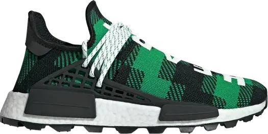 Кроссовки Adidas Pharrell x Billionaire Boys Club x NMD Human Race Trail 'Green Plaid', зеленый