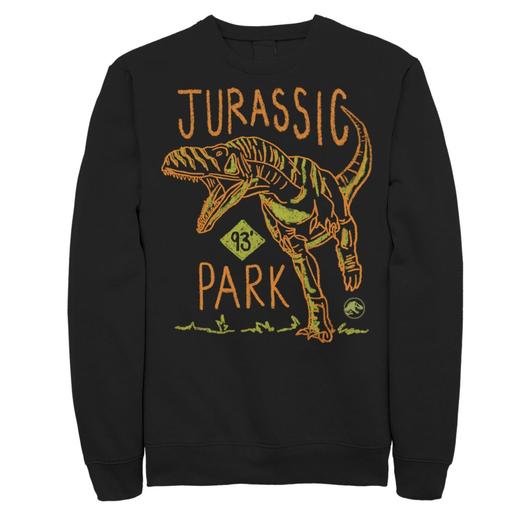 Мужской свитшот Jurassic Park 93 Raptor Color Pencil Doodle Licensed Character