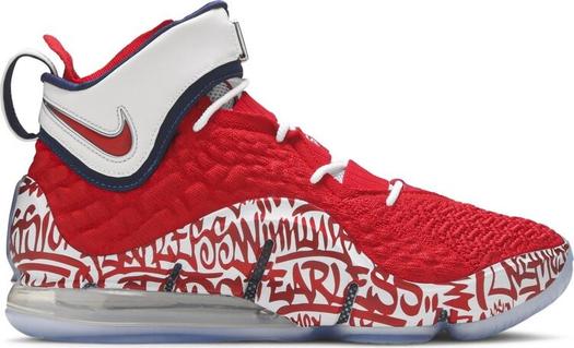 Кроссовки Nike LeBron 17 'LeBron 4 Red Graffiti', красный