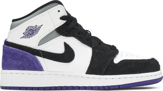 Кроссовки Air Jordan 1 Mid SE GS Varsity Purple, белый