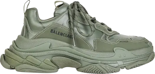 Кроссовки Balenciaga Triple S Sneaker Allover Logo, зеленые