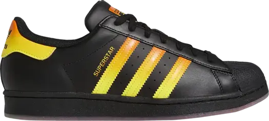 Кроссовки Adidas Superstar 'Black Beam Yellow Gradient', черный