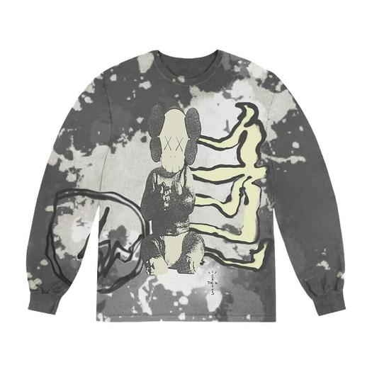 Свитшот Cactus Jack x KAWS For Fragment, серый
