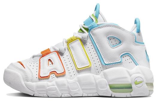 Белые многоцветные кроссовки Nike Air More Uptempo (GS)