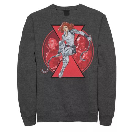Мужской свитшот с анимированным коллажем Black Widow Team Marvel
