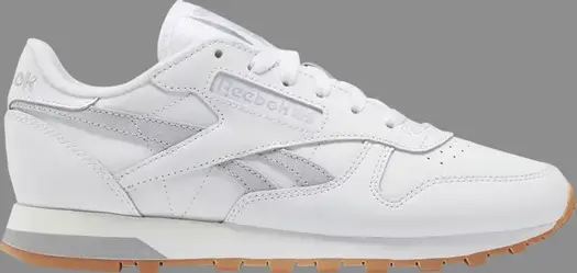 Кроссовки wmns classic leather 'white cold grey gum' Reebok, белый