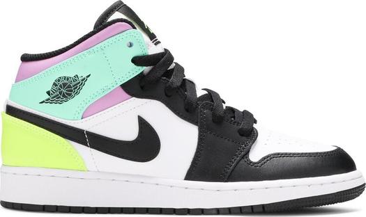 Кроссовки Air Jordan 1 Mid GS Pastel, белый