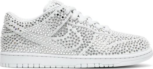 Лимитированные кроссовки Nike Cactus Plant Flea Market x Swarovski x Dunk Low 'Pure Platinum', белый