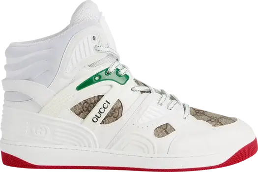 Кроссовки Gucci Basket High White Demetra Red, белые
