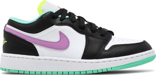 Кроссовки Air Jordan 1 Low GS White Violet Shock, белый