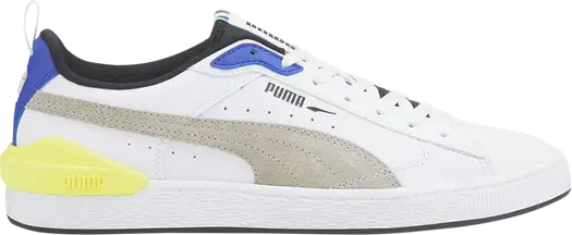 Кроссовки Puma Suede Bloc White Silver Blue, белый