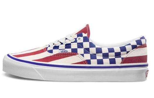 Кроссовки Vans Era 95 Anaheim Factory Red Stripes Blue Checkers