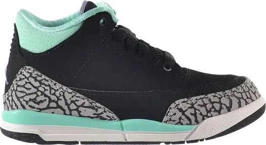 Кроссовки Jordan 3 Retro GP Black Purple Turquoise, черный