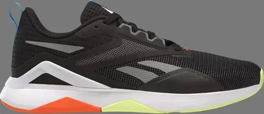 Кроссовки nanoflex tr 2.0 'black orange lime' Reebok, черный