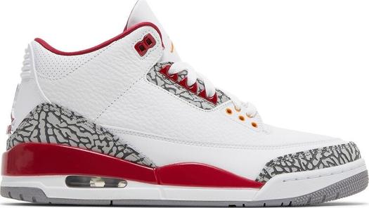 Кроссовки Air Jordan 3 Retro Cardinal Red, белый