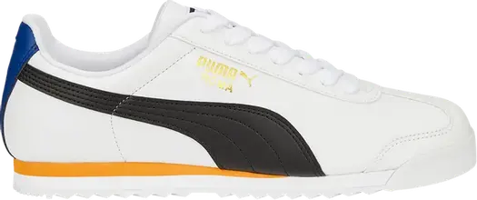 Кроссовки Puma Roma Basic Plus White Black Orange Brick, белый