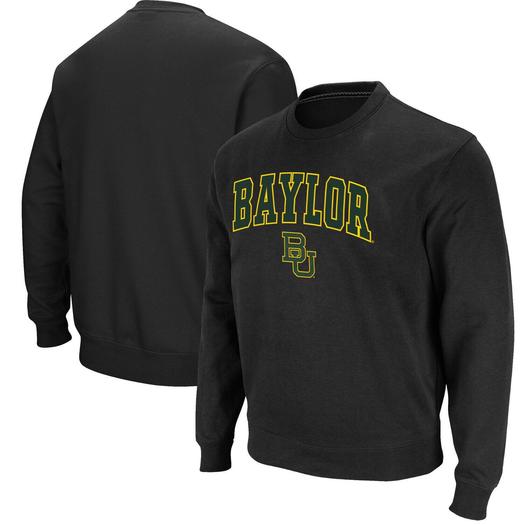 Мужской черный пуловер с капюшоном Baylor Bears Arch & Logo Colosseum