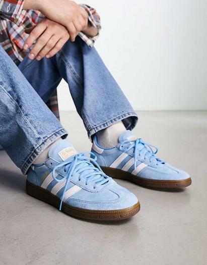 Голубые кроссовки adidas Originals Handball Spezial с резиновой подошвой