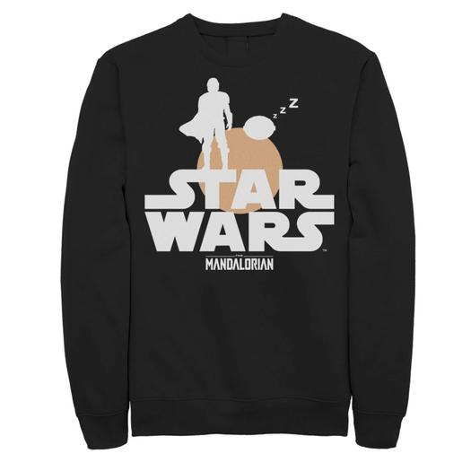 Мужской свитшот с логотипом Star Wars The Mandalorian The Child, силуэт заката Licensed Character