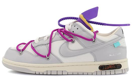 Кроссовки Nike Dunk Low Off-White Lot 28 Of 50, белый/фиолетовый