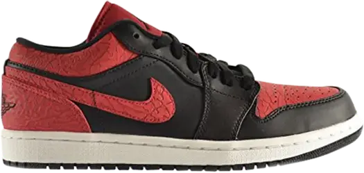 Кроссовки Air Jordan 1 Retro Low Bred, черно-красный