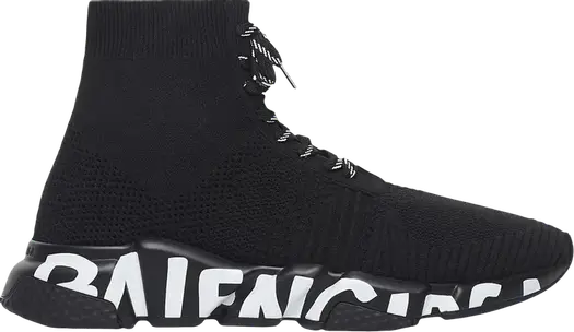 Кроссовки Balenciaga Speed Lace-Up Sneaker Graffiti, черные