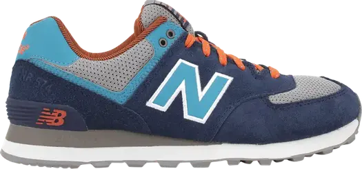 Кроссовки New Balance 574, синий/голубой/оранжевый