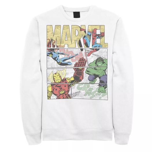 Мужской свитшот со вставками из комиксов Marvel Retro Avengers Licensed Character