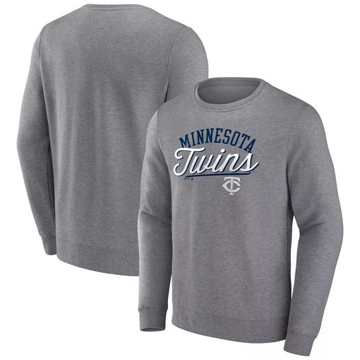 Мужской пуловер с логотипом Heather Grey Minnesota Twins Simplicity Fanatics