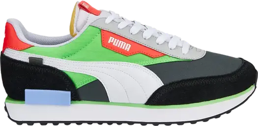 Кроссовки Puma Future Rider Play On - Dark Shadow Fluo Green, разноцветный