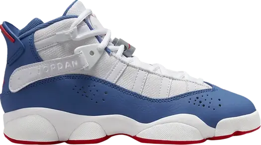 Кроссовки Jordan 6 Rings GS White True Blue, синий