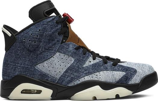 Кроссовки Air Jordan 6 Retro Washed Denim, черный