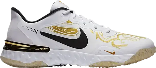 Кроссовки Nike Alpha Huarache Elite 3 Turf Premium 'White Metallic Vivid Gold'', белый