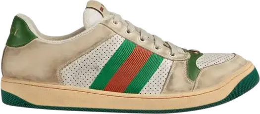 Кроссовки Gucci Screener Distressed Green Orange, зеленый
