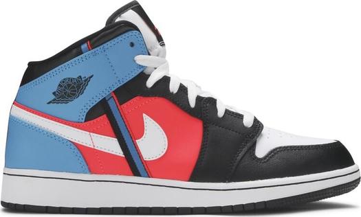 Кроссовки Air Jordan 1 Mid GS Game Time, разноцветный