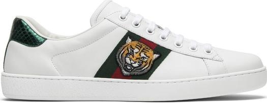 Кроссовки Gucci Ace Embroidered Tiger, белые