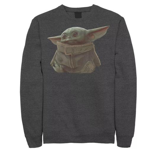 Мужской флисовый пуловер с рисунком The Mandalorian The Child aka Baby Yoda Portrait Star Wars