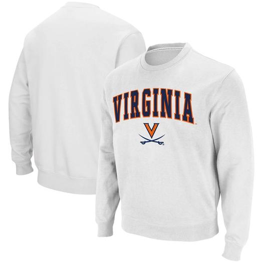 Мужской белый свитшот из саржевого твила Virginia Cavaliers Team Arch & Logo Tackle Colosseum