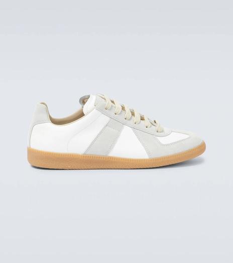Кроссовки Maison Margiela Replica Leather And Suede, белый/серый