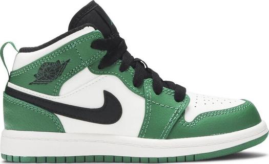 Кроссовки Air Jordan 1 Mid SE PS Pine Green, зеленый