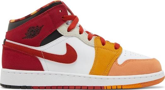 Кроссовки Air Jordan 1 Mid SE GS Picnic, белый