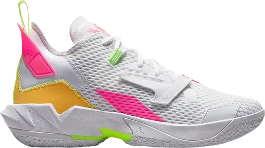 Кроссовки Jordan Why Not Zer0.4 White Citron Pulse Hyper Pink, белый