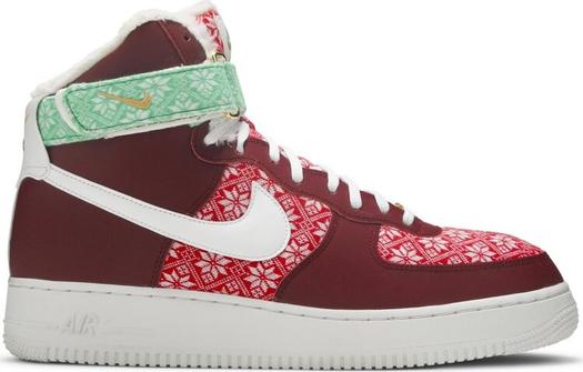 Кроссовки Nike Air Force 1 High 'Christmas Sweater', красный
