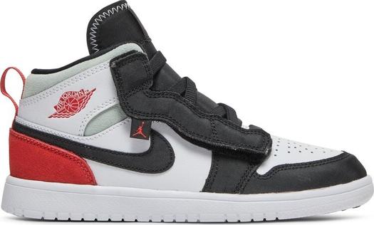 Кроссовки Air Jordan 1 Mid ALT PS Red Black Toe, белый