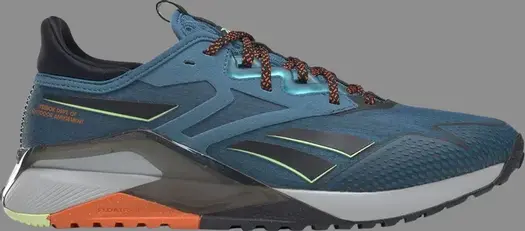 Кроссовки nano x2 tr adventure 'steely blue smash orange' Reebok, синий