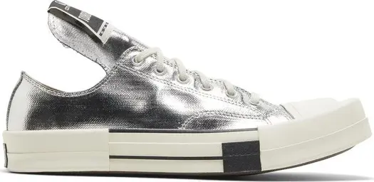 Кроссовки Converse Rick Owens x TURBODRK Chuck 70 Low Silver Lacquer, серебряный