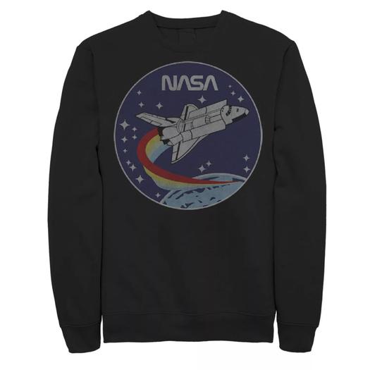Мужской свитшот с нашивкой в виде круга NASA Shuttle Launch Orbit Licensed Character, черный