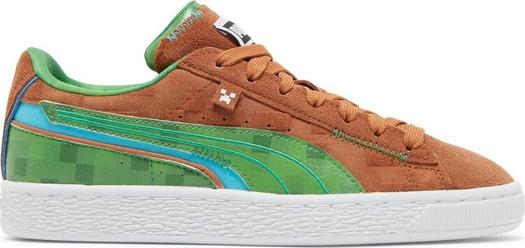 Кроссовки Puma Minecraft x Suede Jr Grass Block, коричневый