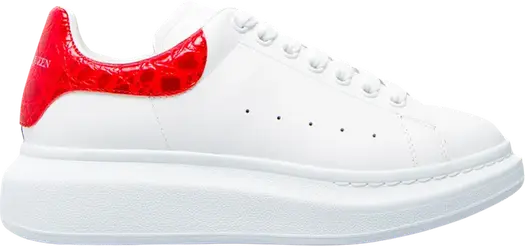 Кроссовки Alexander McQueen Oversized Sneaker Red Crocodile, белый