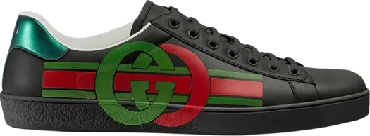 Кроссовки Gucci GG Ace, Черный/Зеленый/Красный